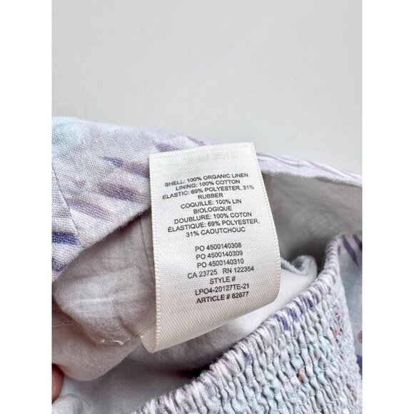 Aritzia WILFRED Wanderer Blue Linen Cropped Puff Sleeve Bustier Blouse, Size S - Picture 9 of 15